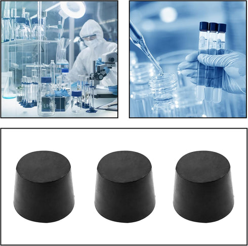 AnRui 6 Pack Solid Rubber Stoppers Tapered Lab Seal Plug 42mm to 50mm for Test Tubes, Industrial, Laboratory