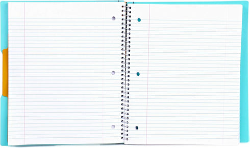Mintra Office Durable PREMIUM Spiral Notebook, Teal, 1 Subject (8.5in x 11in), Fabric Covered Coils, Customizable