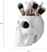 Skull Makeup Brush, Candy Bowl & Pen Holder, Bowl, Spooky Goth Decorations, Extra Large, Strong Resin, Skeleton Skulls