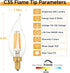 CA11/C35 Bulbs, E12 Dimmable, 40W (4W), 3000K 6 Pack LED Chandelier Base, Equivalent Soft White, Flame Tip