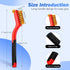 Wire Brush Set, 6 Pcs Brass, Stainless Steel, Nylon Brushes for Cleaning, Curved Handle for Rust Removal