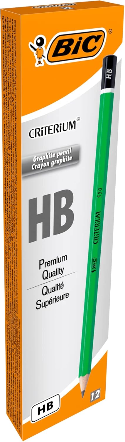 Bic Criterium 550 HB Hexagonal Pencils, Box of 12, Green