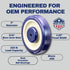 WC2054LD 5" 1.25" 5/16" 250 lb Universal Replacement Shopping Cart Wheel OEM P&H x Blue/Tan TPU Crown Tread, Dual