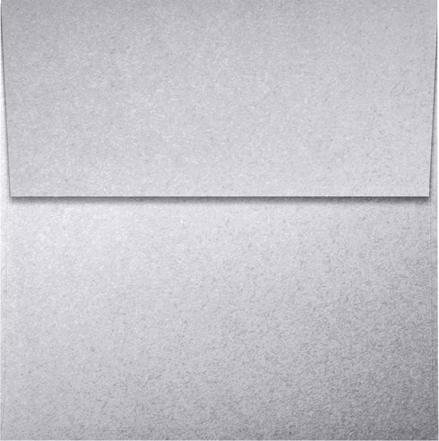 LUXPaper Square Invitation Envelopes | Peel & Press | 4" x 4" | Silver Metallic | 50 Qty