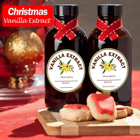 SMARSTICKER 2 inch Vanilla Extract Labels, Round Circle Gloss White Labels for Homemade Vanilla Bottles (250pcs)