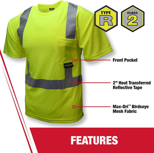 Radians St11 Unisex Adult Short Sleeve Industrial Safety Shirt, Safety Orange, 5X US