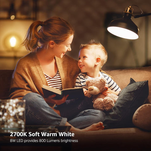 Lepro Vintage LED Bulbs, Dimmable Filament Bulb, 8W 800LM, 60W Equivalent, Classic Clear Glass, 2700K Warm White, A19