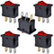 YOUFEN Boat Rocker Switch 5 Pcs Snap In Toggle Switch Red LED SPST