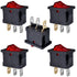 YOUFEN Boat Rocker Switch 5 Pcs Snap In Toggle Switch Red LED SPST