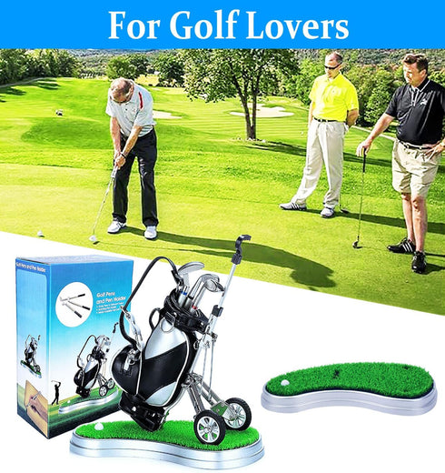SANTA CASA Golf Pen Holder Gifts for Men, Unique Funny Golf Accessories for Office Desk