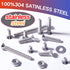 8#-32 Flat Countersunk Head Machine Screws, 192Pcs 304 Stainless Steel Phillips Fasteners Kit