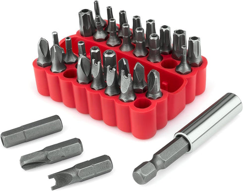 Ofiswadi 46pcs Set Set(Red) Security Bit with Security Torx, Square, Metric & SAE Hex, Torq, Phillips, Slotted