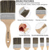 Double Thick Chip Paint Brush, 3 inch / 75mm Stain Brushes for Painting Walls and Fence Staining