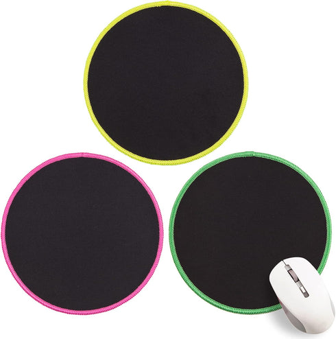 JIAMI HOME 3 Pack Mouse Pads Round Mat for Home Office Work Desk Computer