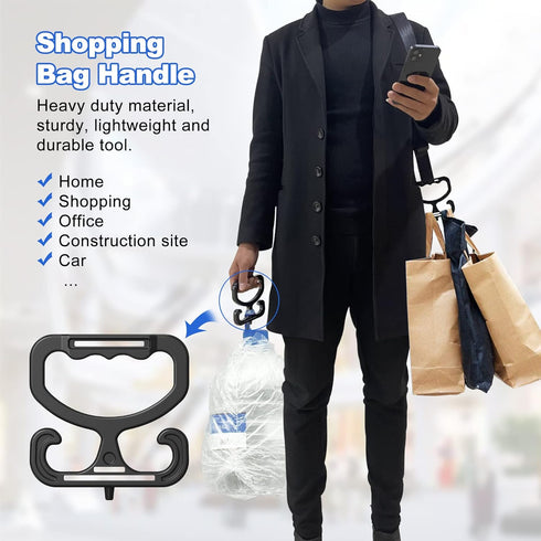 Grocery Bag Shopping Bag Holder, Each Handle Holds Up to 80lbs, 2 Pack Carrier Tool