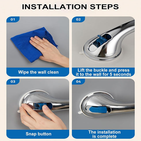SPABOY 55cm/22in) Grab Bar Shower Handle, Shower Grab Bar with Strong Hold Suction Cup for Bathtubs and Showers, Safety