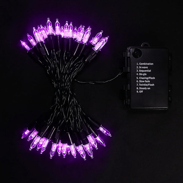 MULTI-SPARKING Battery Operated Halloween Lights 16ft 50 LED Mini String Lights for