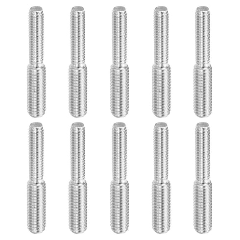 PATIKIL M4x15mm to M5x15mm Double End Threaded Stud Screw Bolt, 10 Pack Stainless Steel Rod Bolts for Furniture