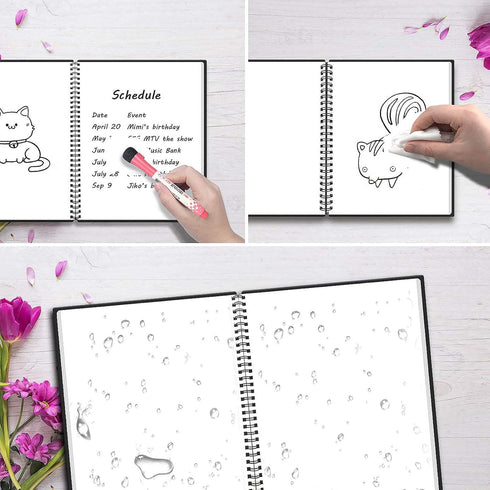 NEWYES A6 Whiteboard Notebook, Erasable Dry Erase Meeting Notebook for Business, Office, Home Use