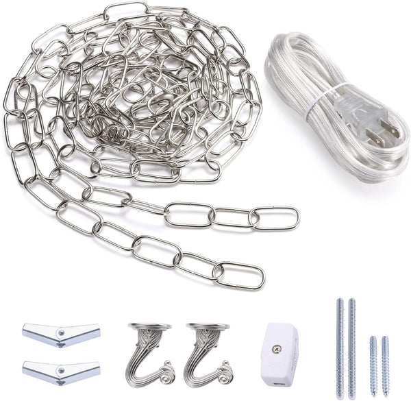 Canomo Swag Lighting Kit with 12 Feet Chandelier Chain and 15 Feet