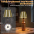 3 Dimmable, 5H 48H Rechargeable Wireless Bottle Lamp - Color Stepless Metallic Gold Lampshade, Bright Light or Soft