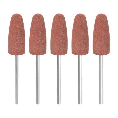5pcs Rubber Polishing Bit, Silicone Buffing Wheels 80 Grit for Electric Grinder Rotary Tool, Cone Shape