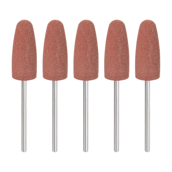 5pcs Rubber Polishing Bit, Silicone Buffing Wheels 80 Grit for Electric Grinder Rotary Tool, Cone Shape