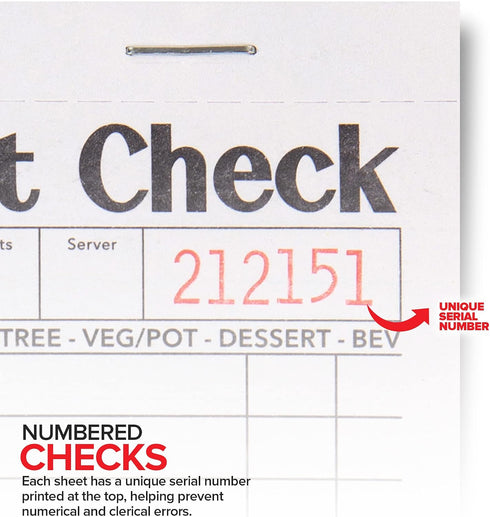 (20 Pack) 1000 Stock Your Home Black+White Guest Check Books for Servers Server Note Pads, Waiter Checkbook, Food
