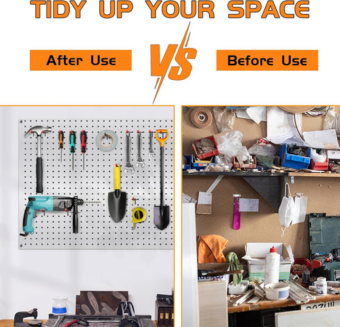 2in 50Pcs Pegboard Hooks for Hanging - Peg Board Organizer Accessories Fit New Metal Peg Board Storge Tool