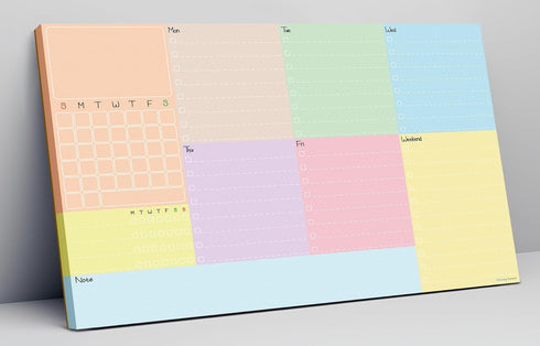 Week Planner Time Tracker Notepad, 7" x 11", Goal Setting Checklist, 100gsm 62 Sheets for Office Work