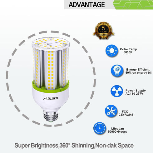 Amazon High Brightness LED Light Bulb, 150W 120W 100W 80W 60W 30W, E26 Base, 4000LM for Garage, 1 Pack