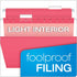 Pendaflex 04153 1/5 PIN Reinforced Hanging Folders, Legal Size, Pink, 25/BX