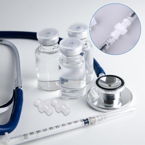 30 PCS Luer Lock Syringe Adapter for Bottles, Clear Female Luer to Syringe Transfer Connector