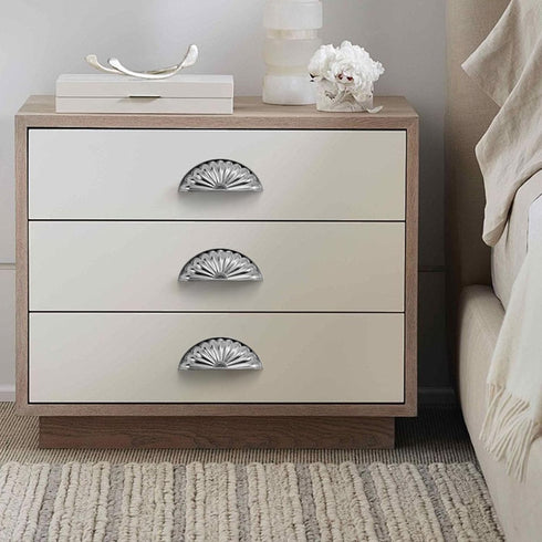 COOLHOOD 6Pcs Drawer Pulls Zincs Alloy Dressers Knob Cupboard Handle Modern Furniture Handle Shell Shape Bedside