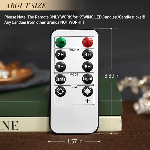 KSWING 10 Key Remote Controller Only Work for LED Candles/Candlesticks