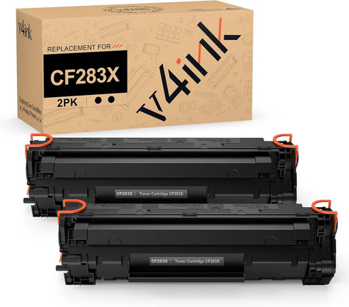 v4ink Compatible CF283X Toner Cartridge Replacement for HP 83X, 2 Pack for HP Laserjet Pro M201 Series
