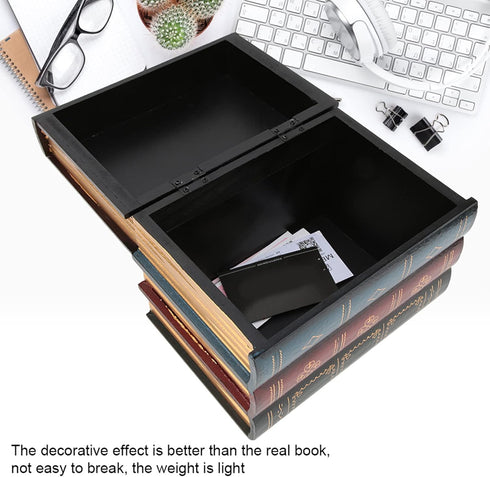 Decor(#2) Book Safe, European Style Decorative Fake Book, Hollowed Out Decorative Faux Books, Compartment Box