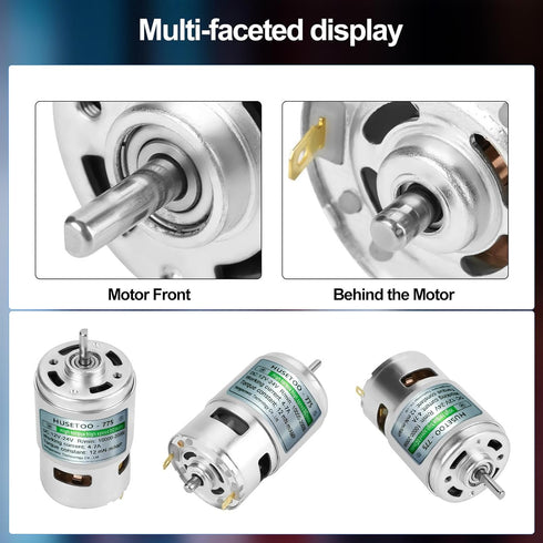 775 DC Motor, 12V High Torque DC Motor Max 20000 RPM with Dual Ball Bearings, Quiet Power Wheels Motor