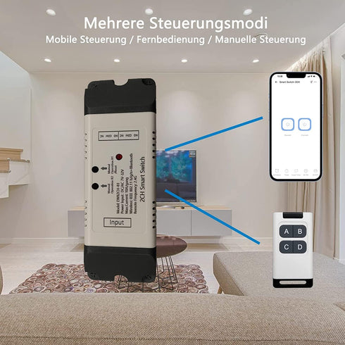 2 Channel EWelink Wireless Switch with Enclosure, WiFi Module Remote Control for DIY Smart Home