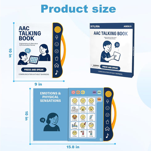Xylira Communication 8 Programmable AAC Device for Autism, Board for Nonverbal Kids & Adults, Speech Therapy Materials