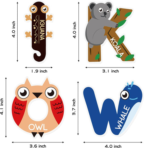 BeYumi 52Pcs Animal Alphabet Cutouts ABC Letters, Educational Materials for Back to School, Preschool Classroom
