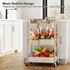 Osivaex 3 Beige Tier Rolling Cart Metal on Wheels, Three Tiered Storage Organizer Utility Trolley with Wheels for Art