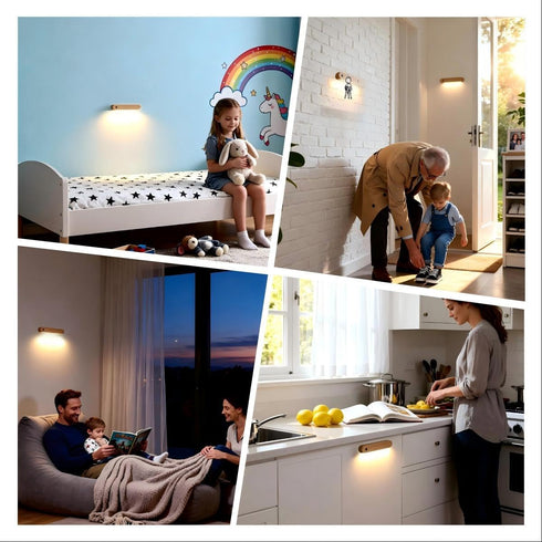 HBGFHG Closet LED Motion Sensor Night Light Battery Operated Wall Light-USB Rechargeable Magnetic Light with Warm White