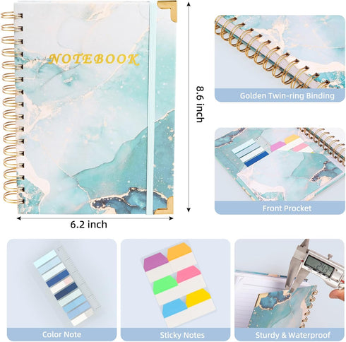 Spiral Notebooks for Work - 240 Pages Lined A5 College Ruled Journals for Writing, 8.6”x6.2'' for School Office Supplies