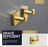 Angle Simple Towel Hook Brushed Gold 2 Pack, 304 Stainless Steel Square Robe Hook for Bathroom Use