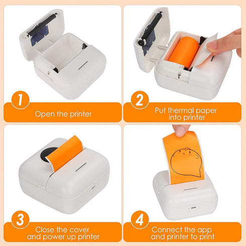 HuiJuKeJi 9 Rolls Mini Printer Sticker Paper - Thermal Self-adhesive Paper for Pocket Printer