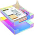 Maxcheck 2 Pcs Iridescent Acrylic Letter Tray, Non-Slip Rubber Organizer, Stackable Mail Tray for Desk, Office, Home
