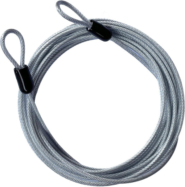 GOMRQING 30FT 3mm Outdoor Travel Long Security Cable Lock,Braided Steel Coated Safety Cable