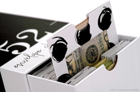 ZipGifts 52 $1,378 56 3 Envelope Money Saving Challenge Kit | Premium Card Stock Cash Stuffing Envelopes w/Clear