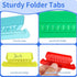 Hanging File Folder Tabs, 120 Pcs with 200 Pcs Inserts, Clear Plastic Tabs for Hanging Folders, Multicolor File Tabs